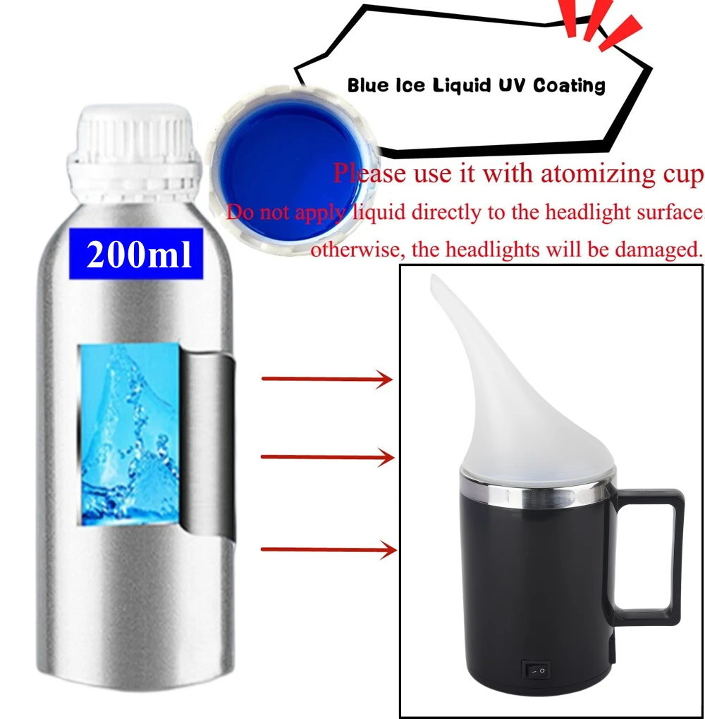 Headlight Restorer Fumigation Kit Car Headlight Restoration Steamer 220V EU Plug Polymer Steam Set Headlight Polishing for Cars