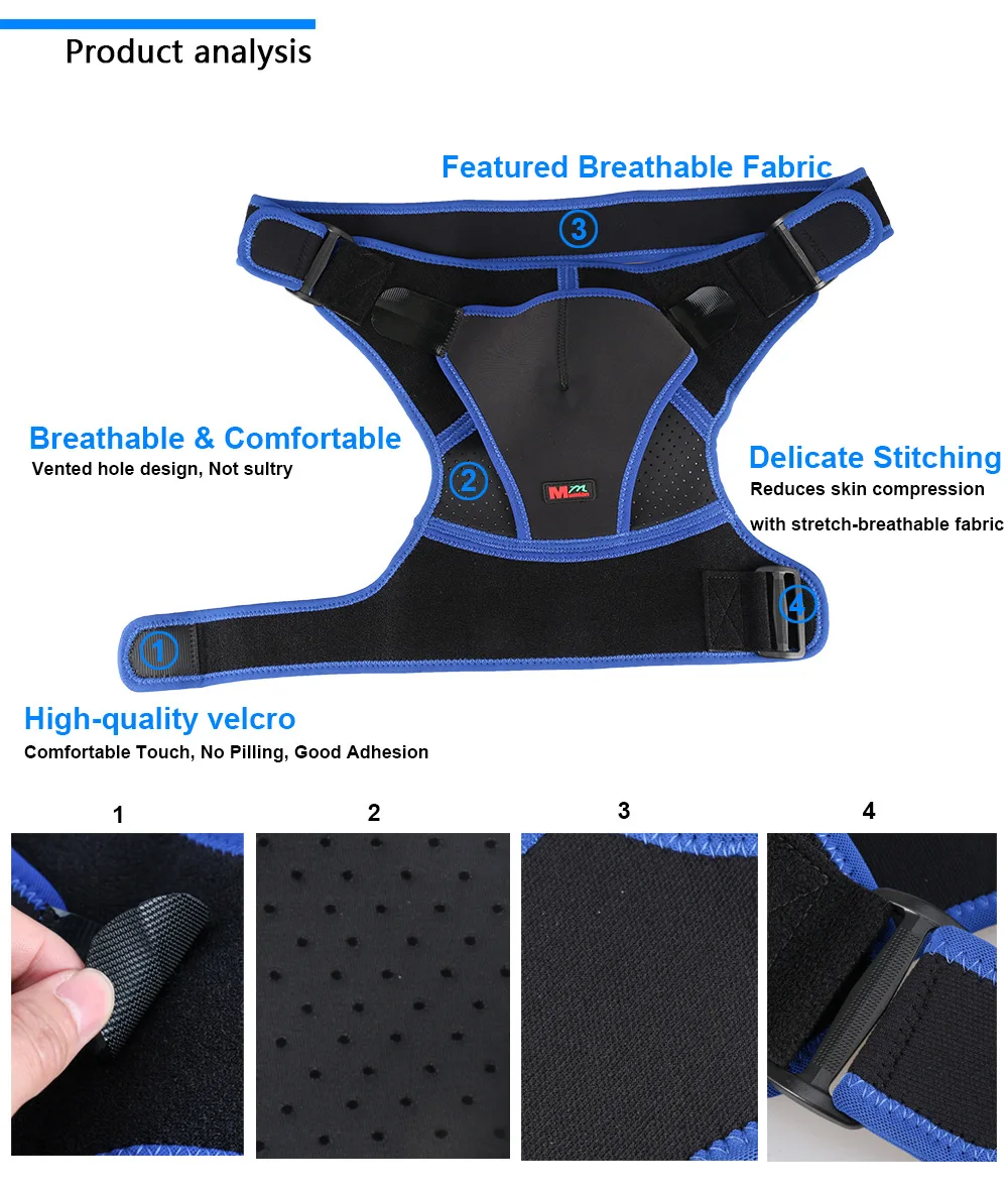 Breathable Shoulder Brace with Pressure Pad Neoprene Sleeve Ice Support Pain Shoulder Compression Air Bag Shoulder Protector