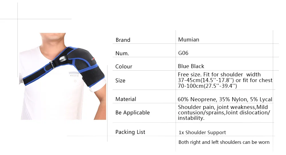 Breathable Shoulder Brace with Pressure Pad Neoprene Sleeve Ice Support Pain Shoulder Compression Air Bag Shoulder Protector
