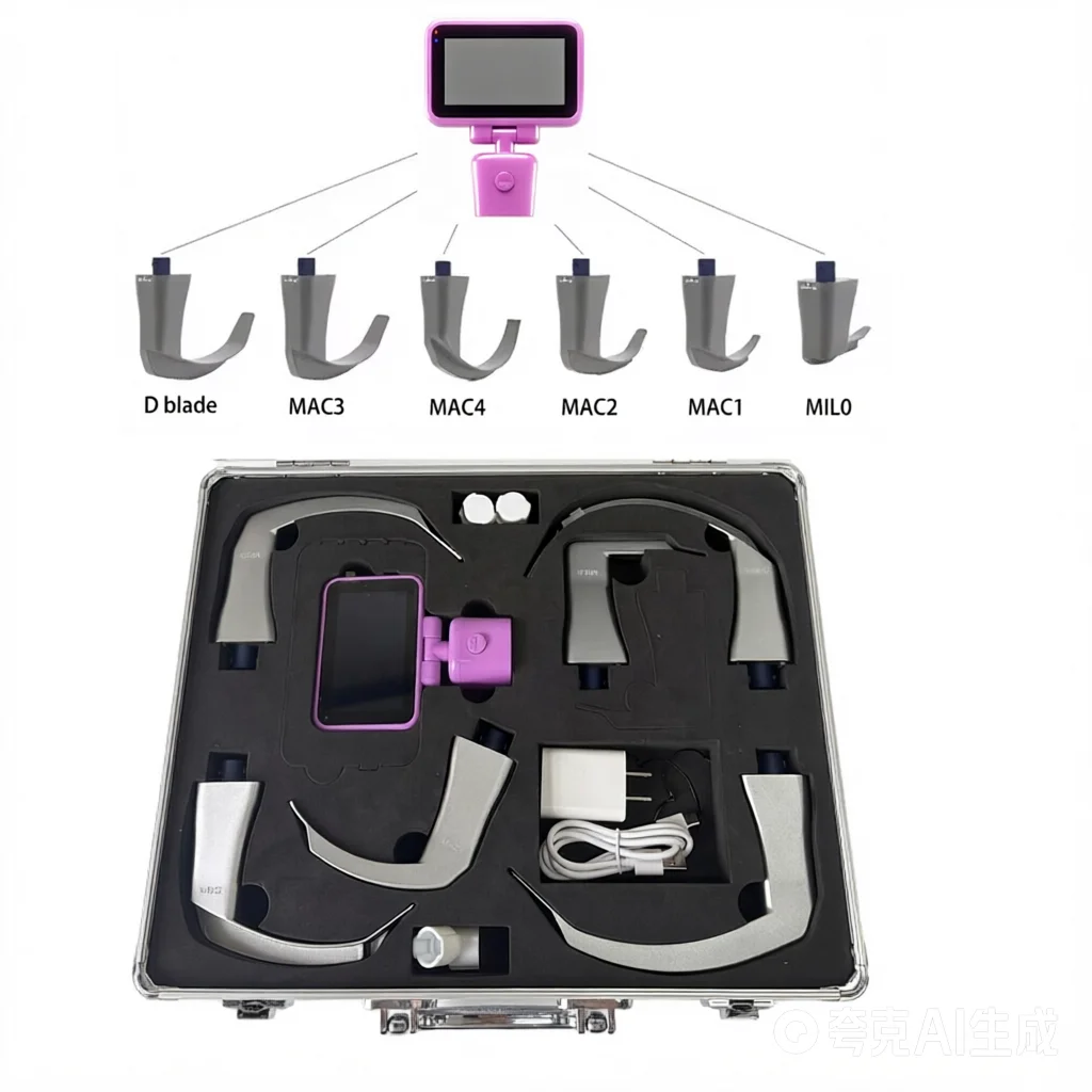 3.5' HD Touch Screen Anesthesia Digital Video Laryngoscope 6 Sizes Reusable Sterilizable Blades Optional