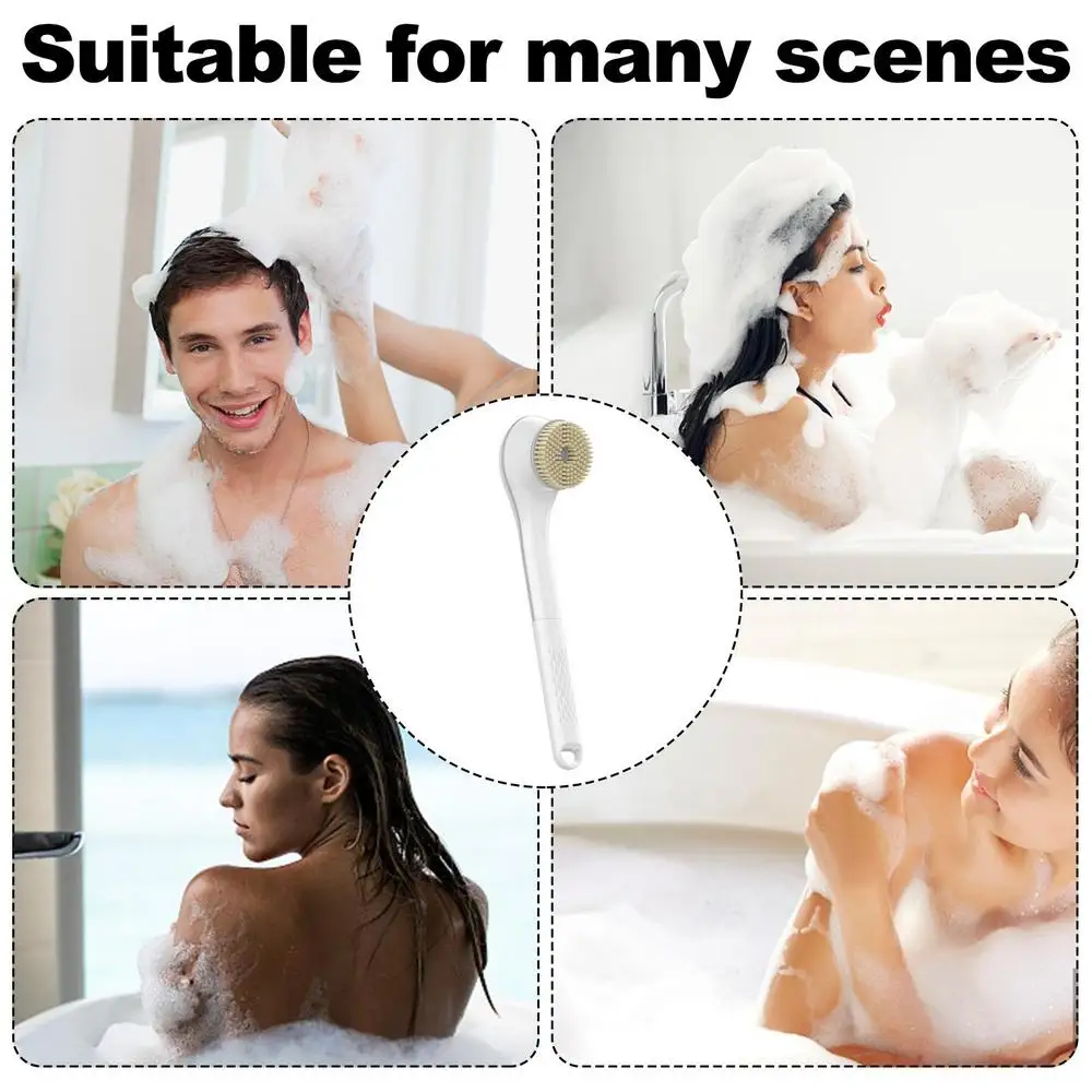 Electric Shower Brush Back Body Scrubber Facial Cleansing Bathing Cleaner Handle Exfoliator Bath Brushes For Showering