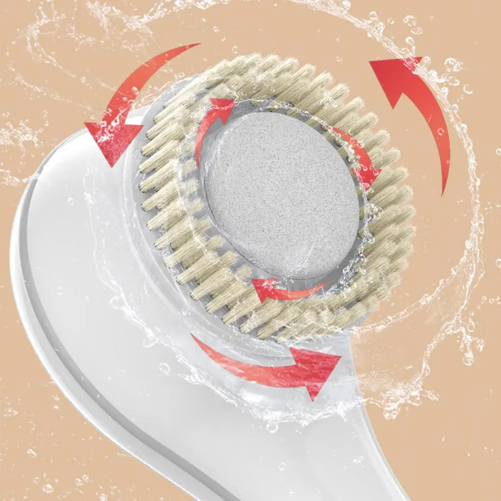Electric Shower Brush Back Body Scrubber Facial Cleansing Bathing Cleaner Handle Exfoliator Bath Brushes For Showering