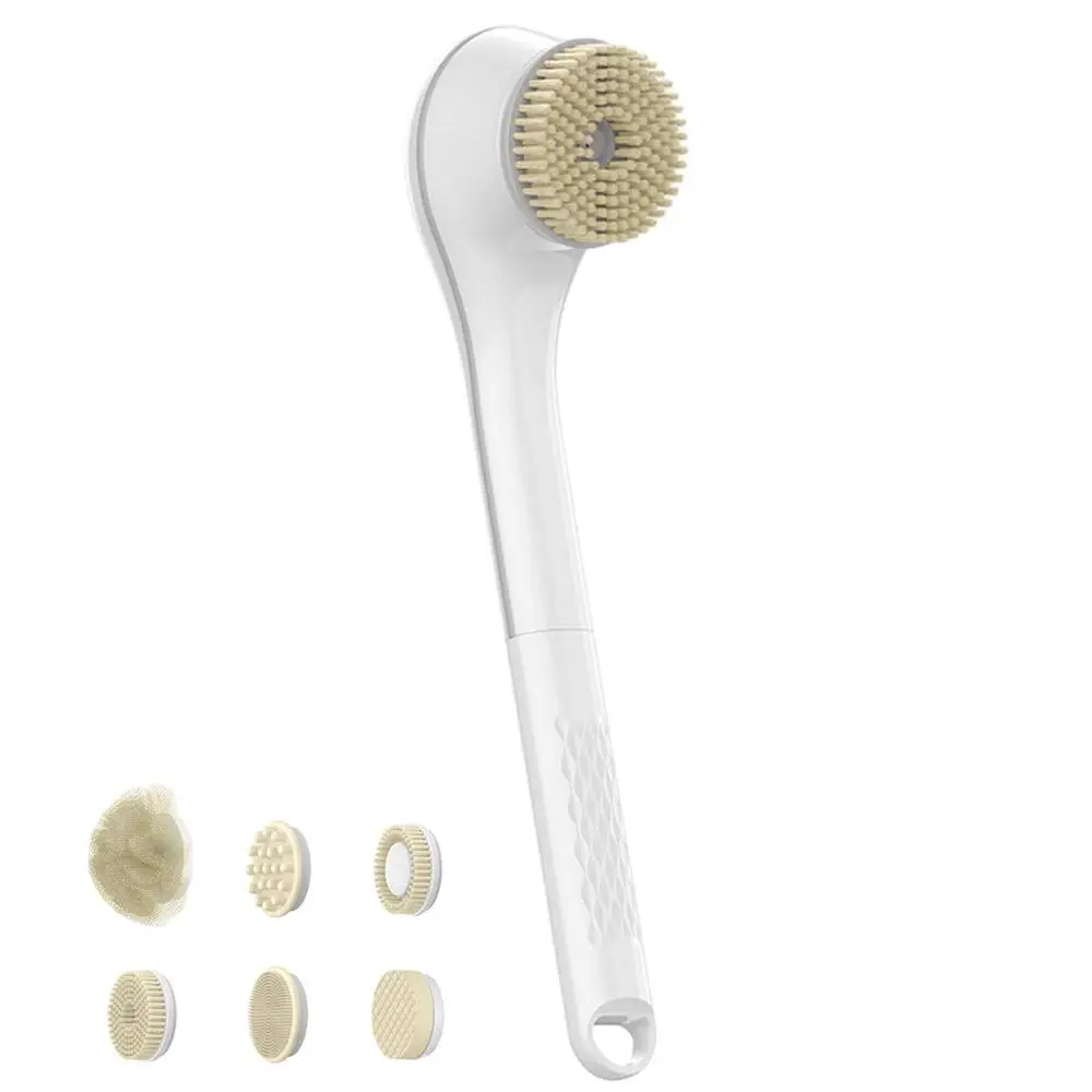 Electric Shower Brush Back Body Scrubber Facial Cleansing Bathing Cleaner Handle Exfoliator Bath Brushes For Showering