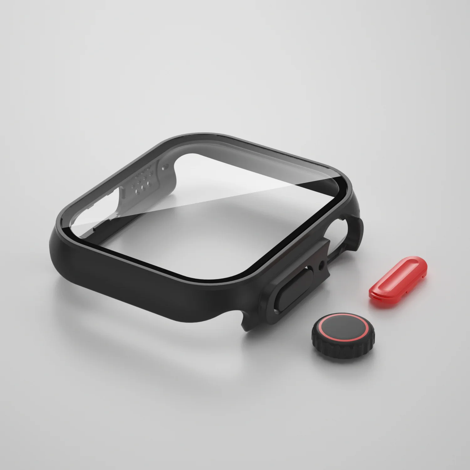 Glass+PC Firm Cover for Apple Watch Case 44mm 40mm 45mm 41mm Appearance Upgrade 49mm Turning into ultra iWatch series 8 7 6 5 se