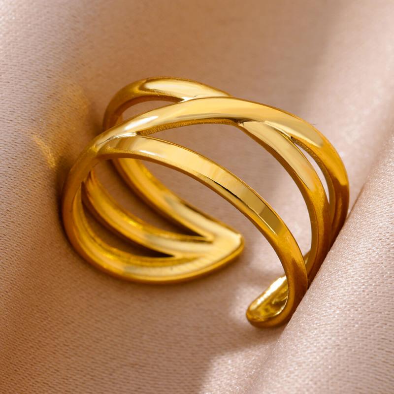 316L Stainless Steel Ring for Women Gold Color Rings Female Design Aesthetic Wedding Jewelry Trendy Accessories Birthday Gifts