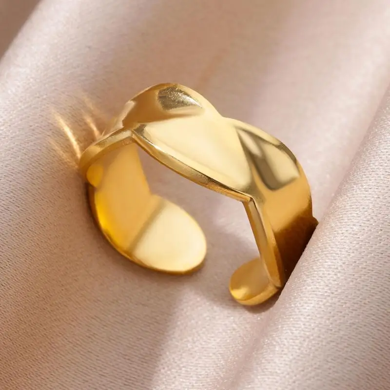 316L Stainless Steel Ring for Women Gold Color Rings Female Design Aesthetic Wedding Jewelry Trendy Accessories Birthday Gifts