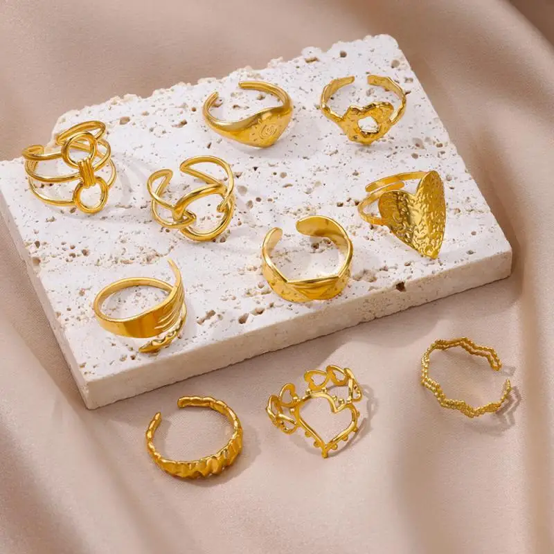 316L Stainless Steel Ring for Women Gold Color Rings Female Design Aesthetic Wedding Jewelry Trendy Accessories Birthday Gifts