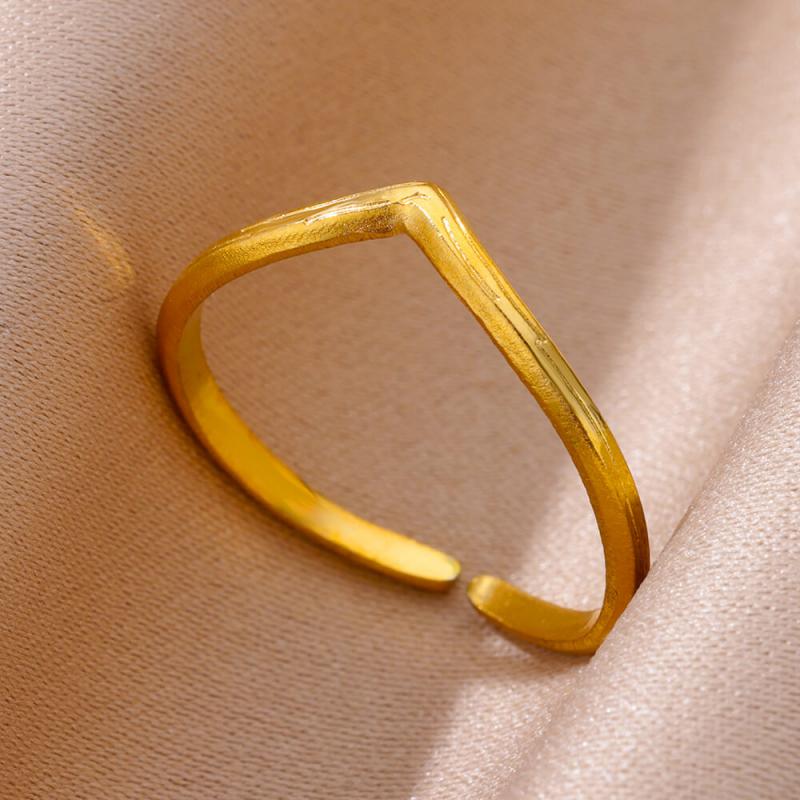 316L Stainless Steel Ring for Women Gold Color Rings Female Design Aesthetic Wedding Jewelry Trendy Accessories Birthday Gifts