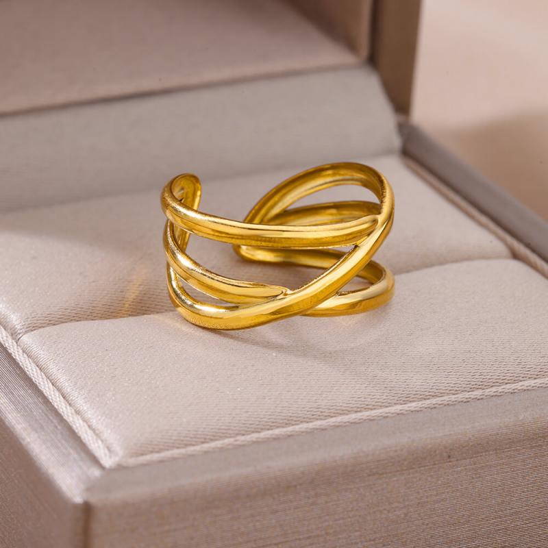 316L Stainless Steel Ring for Women Gold Color Rings Female Design Aesthetic Wedding Jewelry Trendy Accessories Birthday Gifts