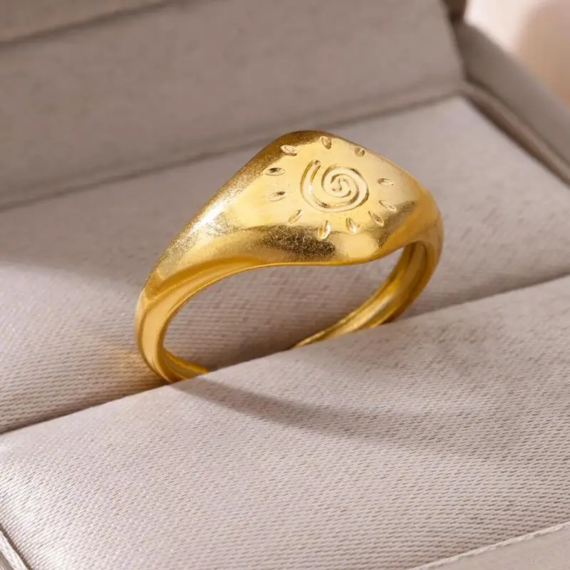 316L Stainless Steel Ring for Women Gold Color Rings Female Design Aesthetic Wedding Jewelry Trendy Accessories Birthday Gifts