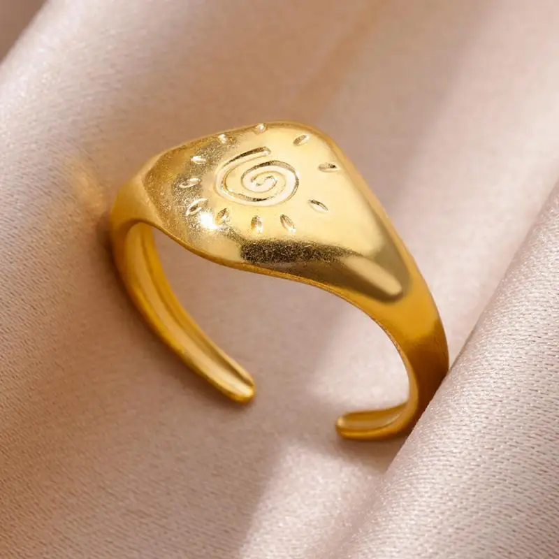 316L Stainless Steel Ring for Women Gold Color Rings Female Design Aesthetic Wedding Jewelry Trendy Accessories Birthday Gifts