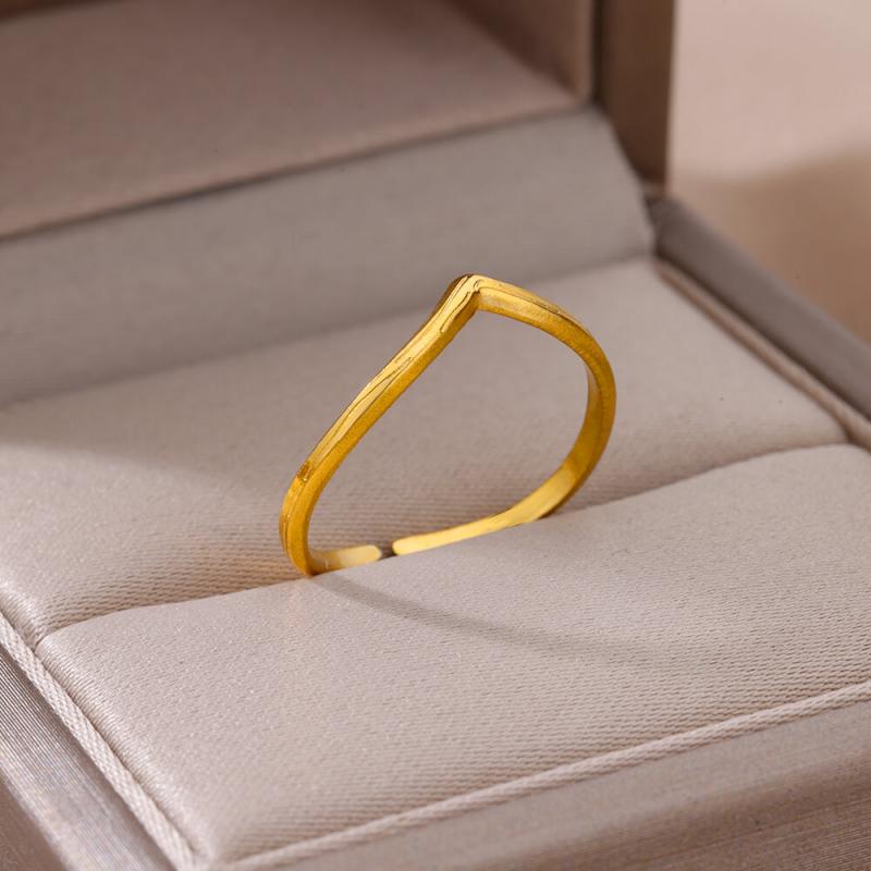 316L Stainless Steel Ring for Women Gold Color Rings Female Design Aesthetic Wedding Jewelry Trendy Accessories Birthday Gifts