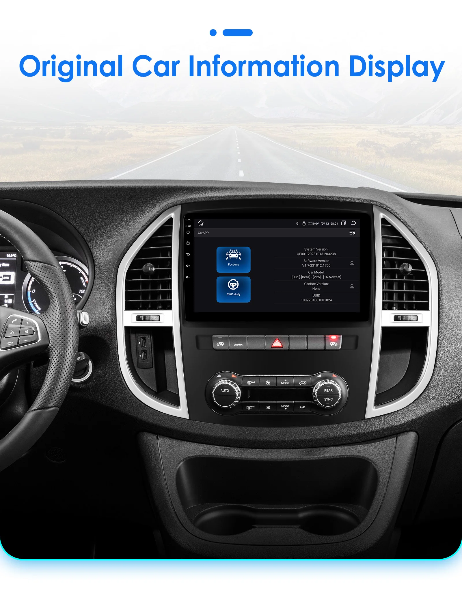 OSSURET Android Car Radio for Mercedes Benz Vito W447 2014 - 2021 Carplay Car Multimedia Player GPS 2din Auto Audio Screen 7862