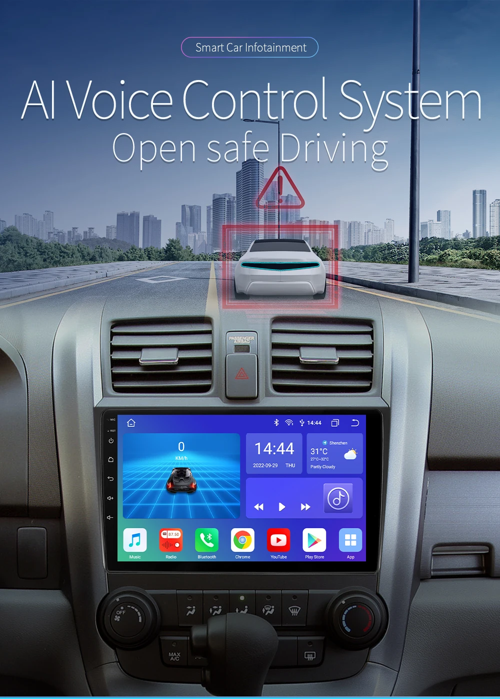 Hizpo Android Car Radio for Honda CR-V 3 RE CRV 2007-2011 Multimedia Video Player 2 Din Navigation GPS Carplay Head Unit Stereo