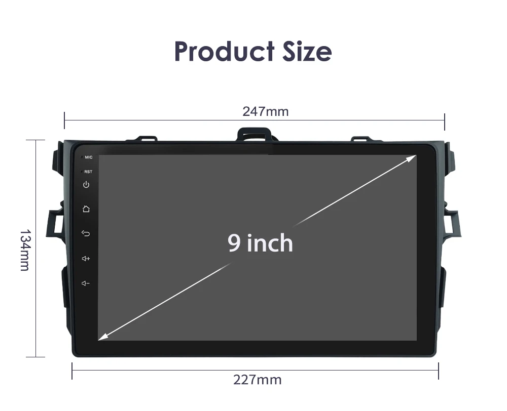 Hizpo 8 Core 8+128G For Toyota Corolla E140/150 2007 - 2012 2Din Android Car Radio Multimedia Video Player Autoradio Carplay GPS