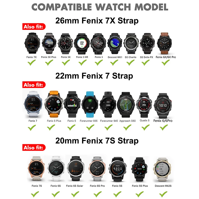 Stainless Steel Band for Garmin Watch fenix 6 6x 7 7x pro 5 5x plus 5s 6s 20/22/26mm Metal Strap Wristband Bracelet Accessories