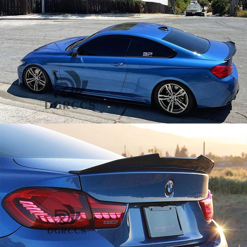 For BMW 4 Series F32 Coupe PSM Style Carbon Fiber Rear Spoiler Trunk Wing 2013-2019 430i 435i 440i Carbon Fiber Glossy Black
