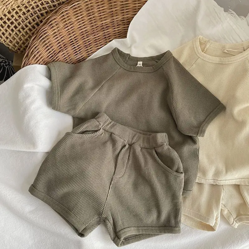 Summer Baby Girls Clothes Suit Children Outfits Boys Sports T-Shirt Shorts 2Pcs/Sets Toddler Casual Costume Kids Tracksuits 0-5Y