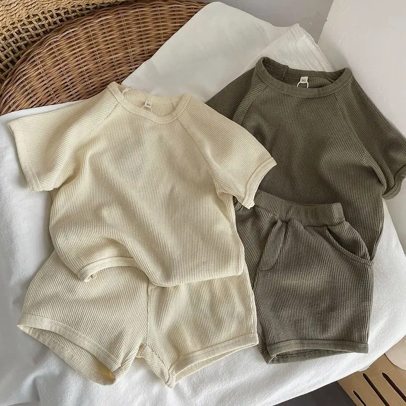 Summer Baby Girls Clothes Suit Children Outfits Boys Sports T-Shirt Shorts 2Pcs/Sets Toddler Casual Costume Kids Tracksuits 0-5Y