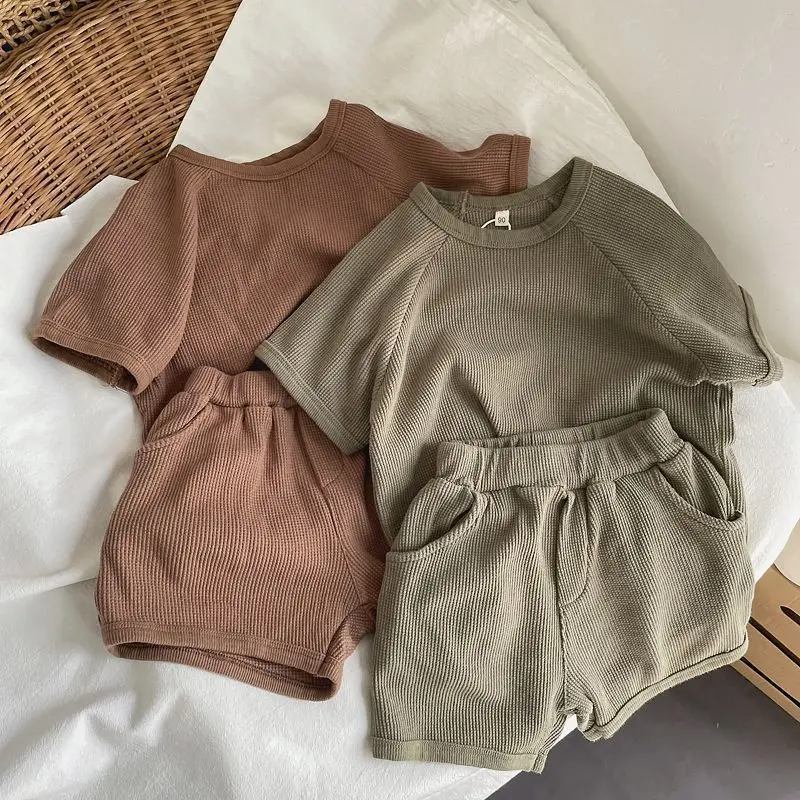 Summer Baby Girls Clothes Suit Children Outfits Boys Sports T-Shirt Shorts 2Pcs/Sets Toddler Casual Costume Kids Tracksuits 0-5Y