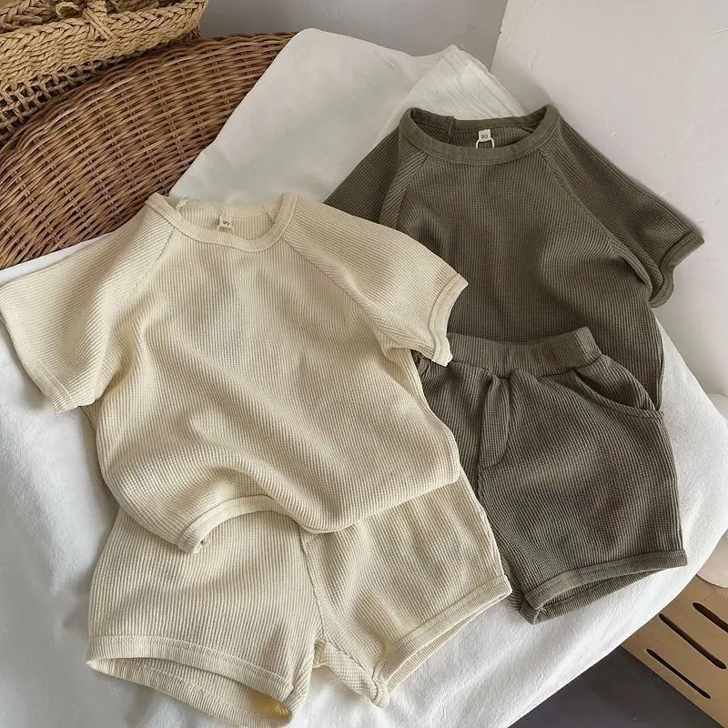 Summer Baby Girls Clothes Suit Children Outfits Boys Sports T-Shirt Shorts 2Pcs/Sets Toddler Casual Costume Kids Tracksuits 0-5Y