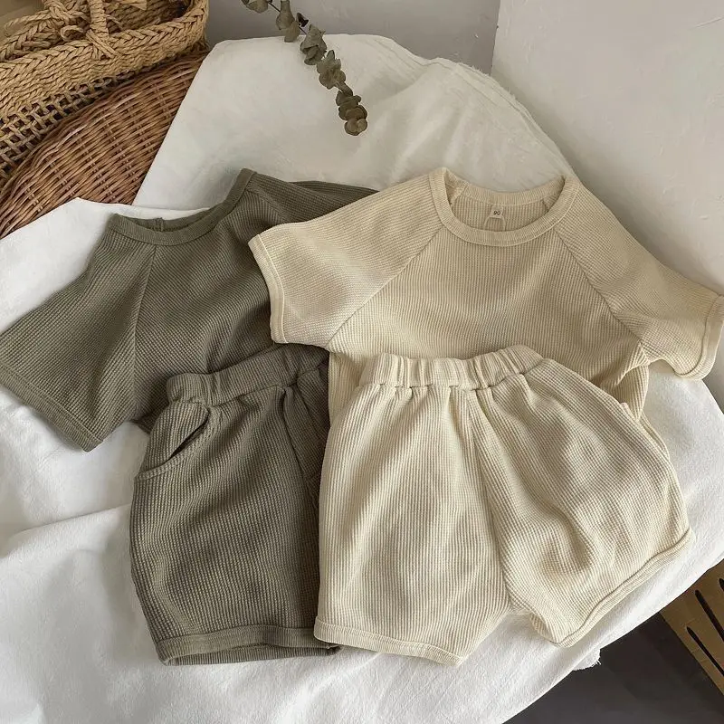 Summer Baby Girls Clothes Suit Children Outfits Boys Sports T-Shirt Shorts 2Pcs/Sets Toddler Casual Costume Kids Tracksuits 0-5Y