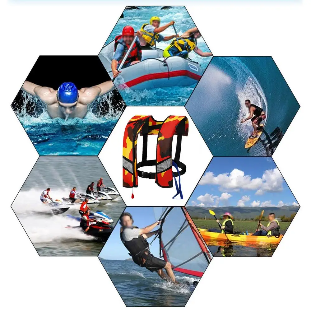 Swimming Life-Saving Vest Adults Inflating Swim Life-Saving Vest Women Men Buoyancy Aid water Sports Automatic/Manual Inflation