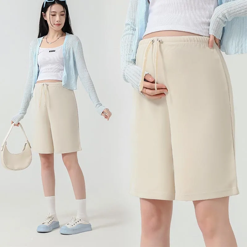 Maternity Pants Summer New Style Ice Silk Bell Bottoms Shorts Outerwear Sweatpants Five-minute Pants Hot Sellers Maternity Pants
