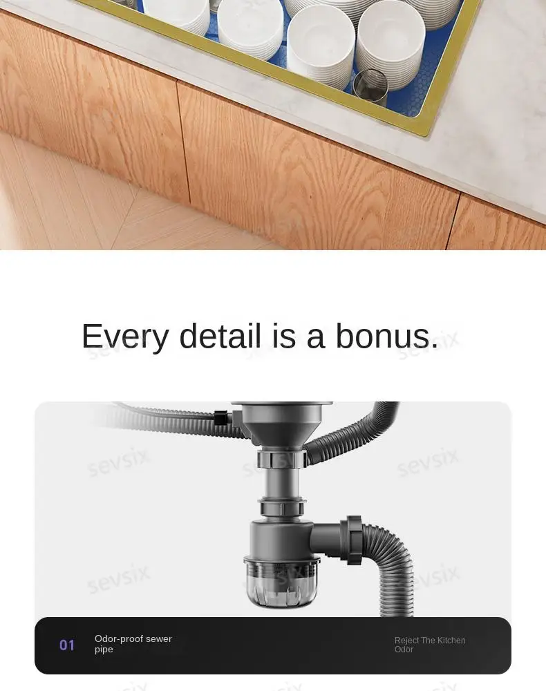 fregaderos de cocina Gold golden 5mm Waterfall Kitchen Sink Honeycomb Technology Large Digitial Display Stainless Steel Sink