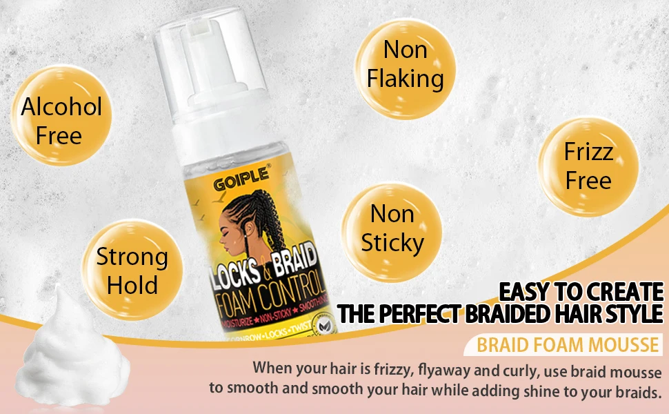Goiple Braid Care Mousse and Hair Rosemary Oil for Locks Twist Dreadlock Loc Retwist Wax Conditioning Foam Pure Neat Braid Gel