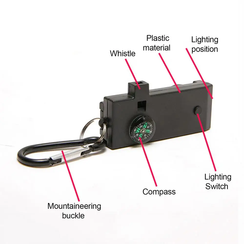Survival Whistle 5 in1 Outdoor Whistle with Telescope Survival Gear Whistle Survival Equipment Magnifying Flashlight for Fishing