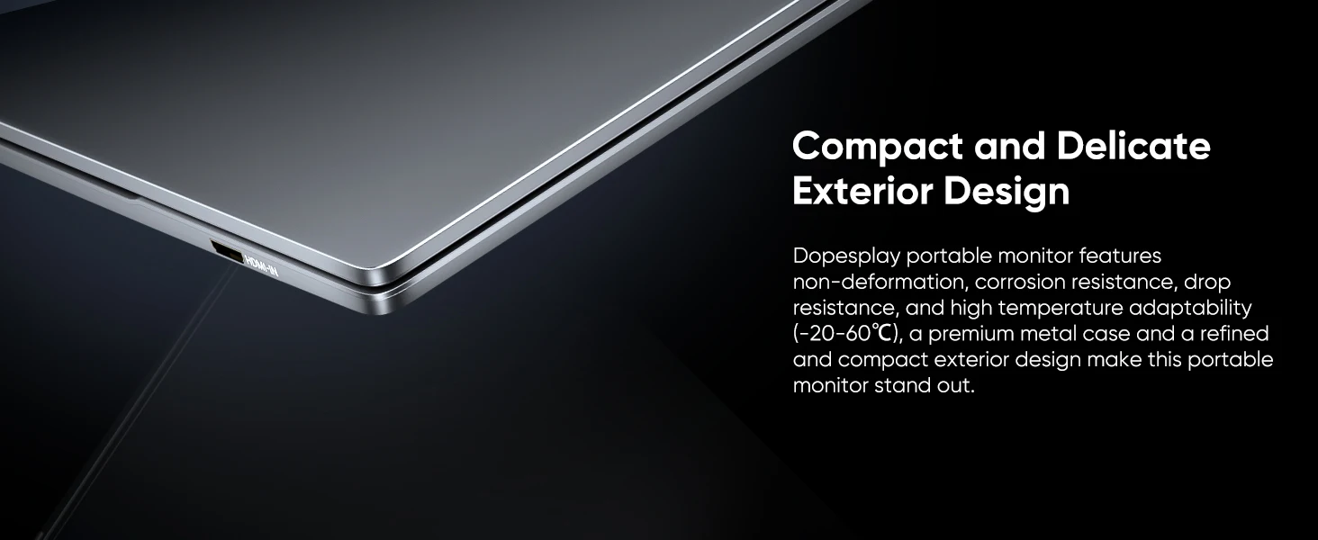 Dopesplay 14.1Inch Portable Monitor Lapdock Built-in 50000mAh Battery 10-Points Touchscreen 1080P HDR IPS Second Screen Extender