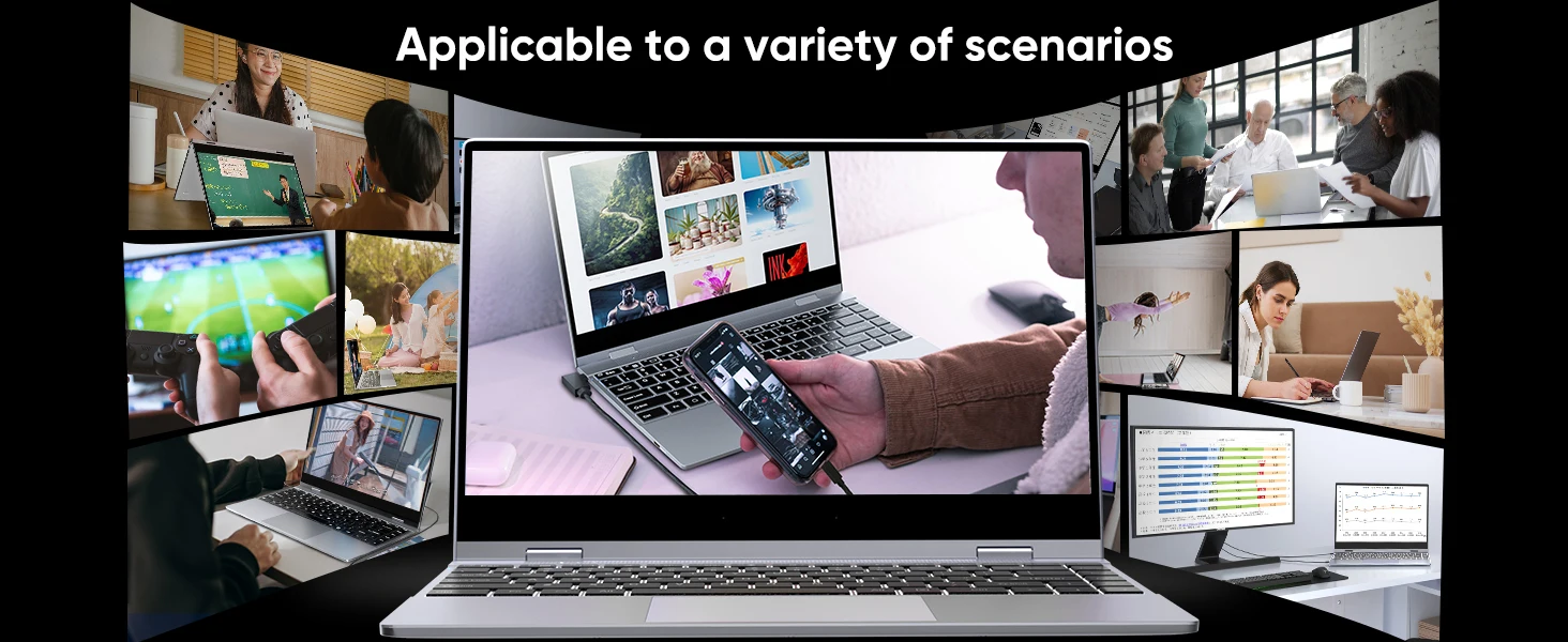Dopesplay 14.1Inch Portable Monitor Lapdock Built-in 50000mAh Battery 10-Points Touchscreen 1080P HDR IPS Second Screen Extender
