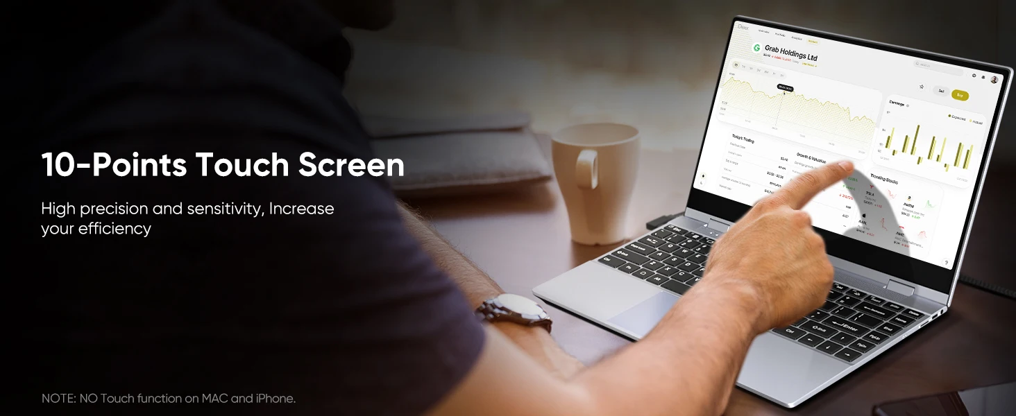 Dopesplay 14.1Inch Portable Monitor Lapdock Built-in 50000mAh Battery 10-Points Touchscreen 1080P HDR IPS Second Screen Extender