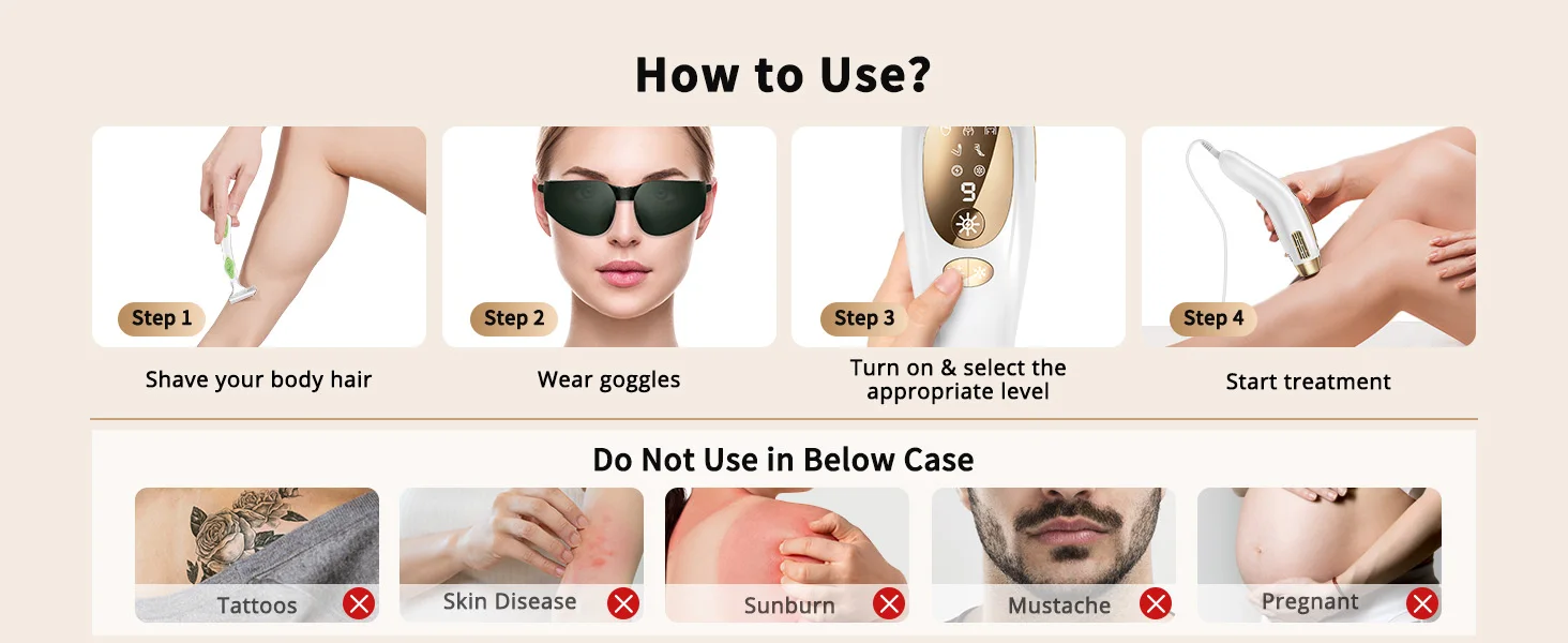 IPL Hair Removal with Ice Cooling Care Function for Women Men Permanent,Unlimited Flashes Painless Epilator IPL Hair Remover