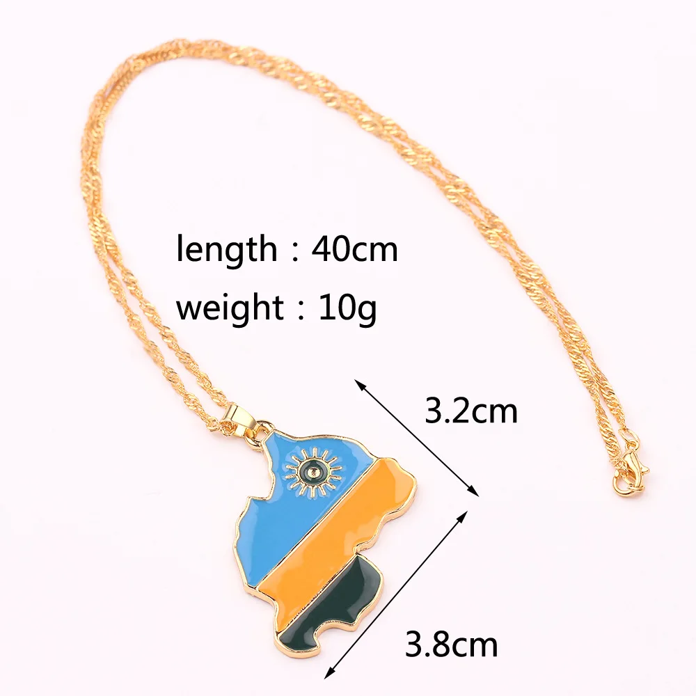 SOMESOOR African Countries National Flag Necklace Nigeria Ghana Jamaica Maps Hip-hop Enamel Pendant Chain Jewelry For Women Gift