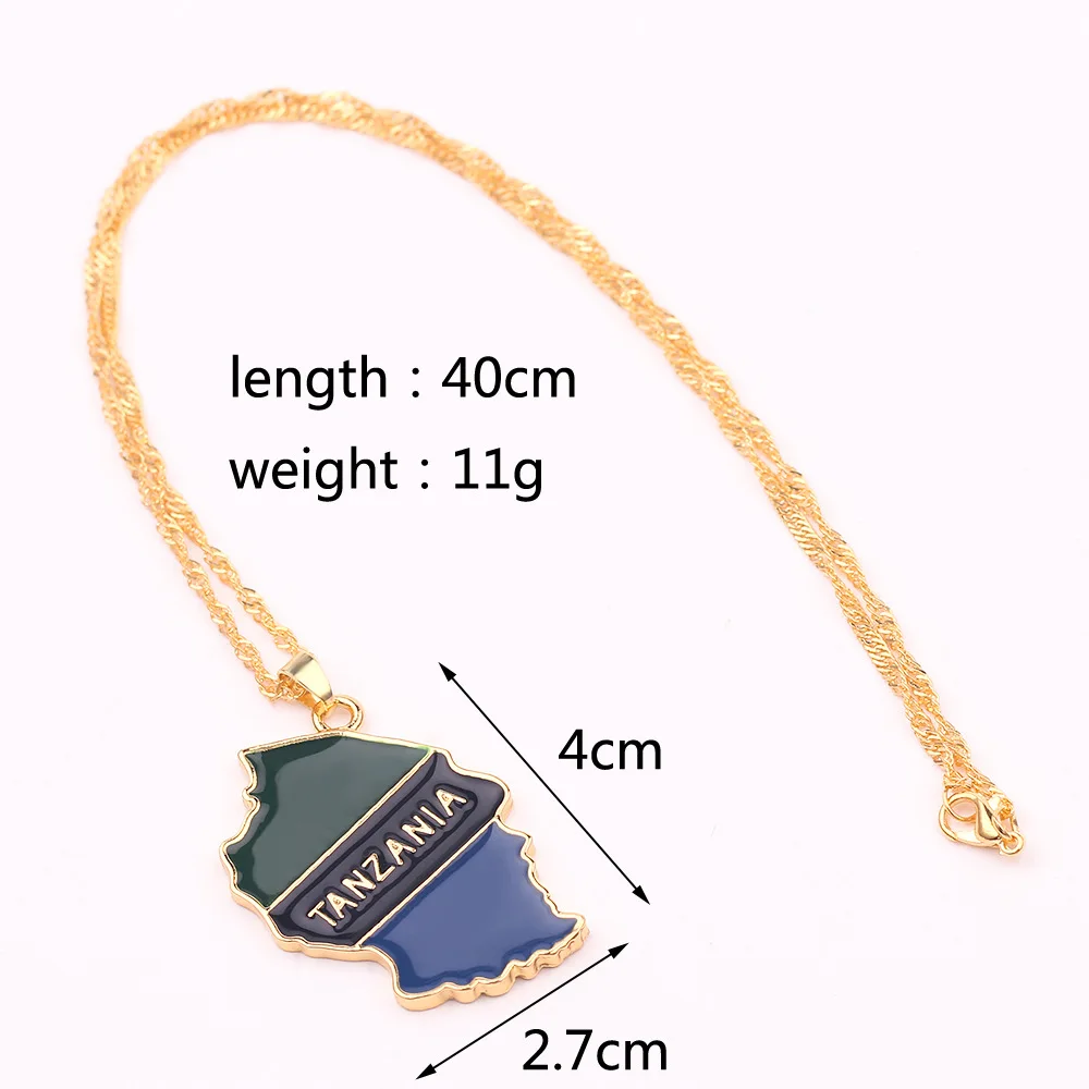 SOMESOOR African Countries National Flag Necklace Nigeria Ghana Jamaica Maps Hip-hop Enamel Pendant Chain Jewelry For Women Gift