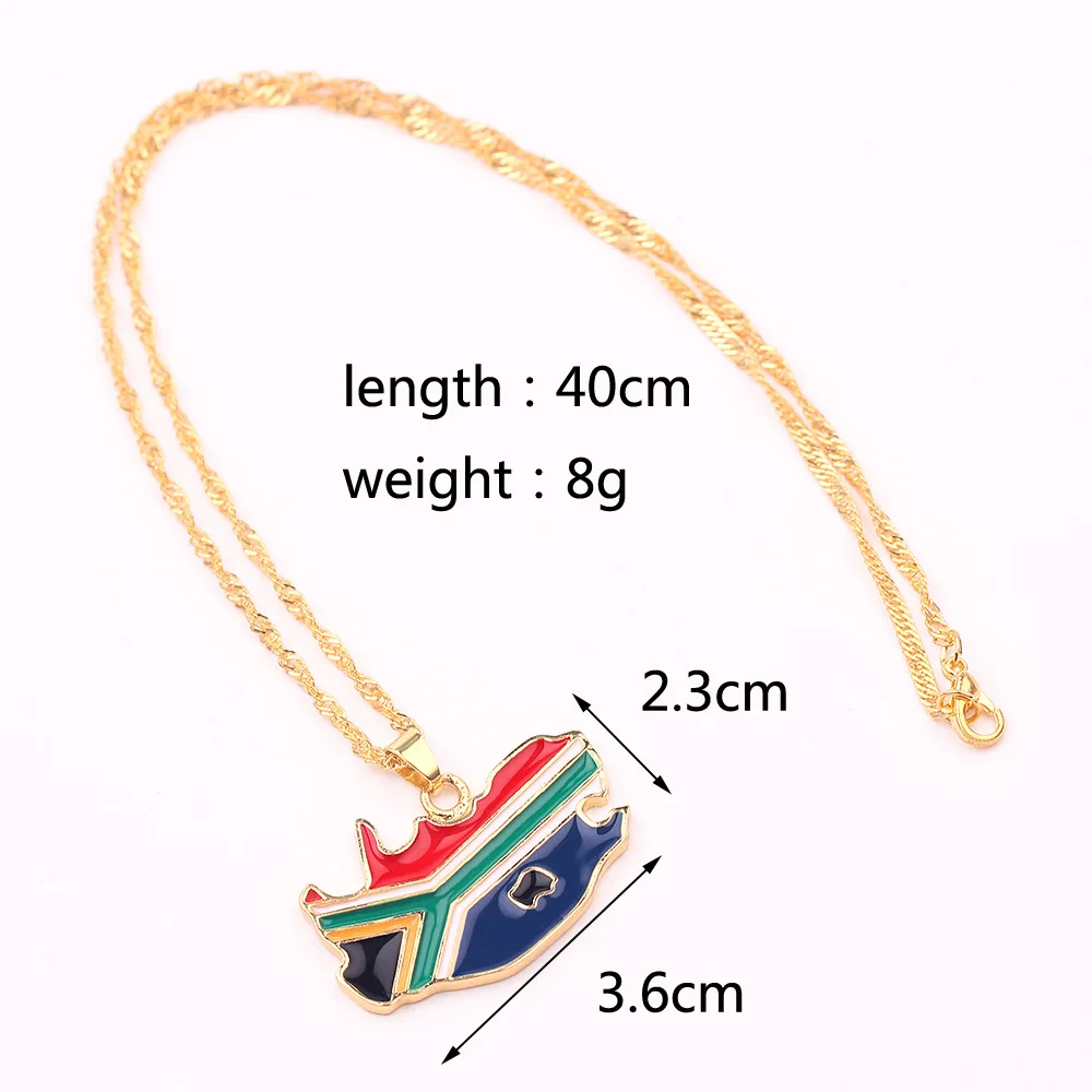 SOMESOOR African Countries National Flag Necklace Nigeria Ghana Jamaica Maps Hip-hop Enamel Pendant Chain Jewelry For Women Gift