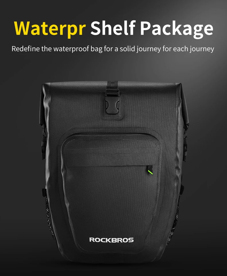 ROCKBROS Waterproof Bike Bag 27L Large Capacity Bicycle Bag Mountain Bike Saddle Rack Trunk Bags Luggage Carrier Bike Accessorie