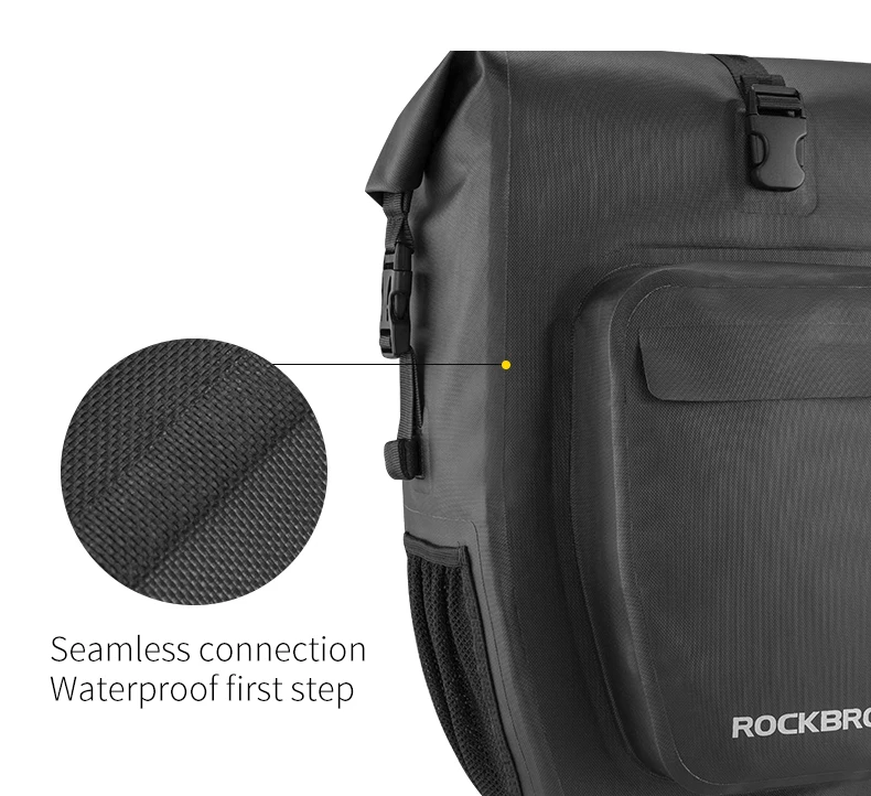 ROCKBROS Waterproof Bike Bag 27L Large Capacity Bicycle Bag Mountain Bike Saddle Rack Trunk Bags Luggage Carrier Bike Accessorie