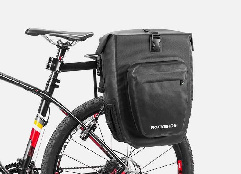 ROCKBROS Waterproof Bike Bag 27L Large Capacity Bicycle Bag Mountain Bike Saddle Rack Trunk Bags Luggage Carrier Bike Accessorie