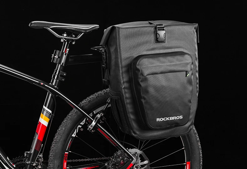ROCKBROS Waterproof Bike Bag 27L Large Capacity Bicycle Bag Mountain Bike Saddle Rack Trunk Bags Luggage Carrier Bike Accessorie