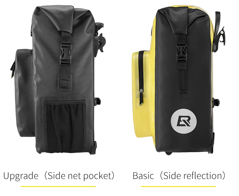 ROCKBROS Waterproof Bike Bag 27L Large Capacity Bicycle Bag Mountain Bike Saddle Rack Trunk Bags Luggage Carrier Bike Accessorie