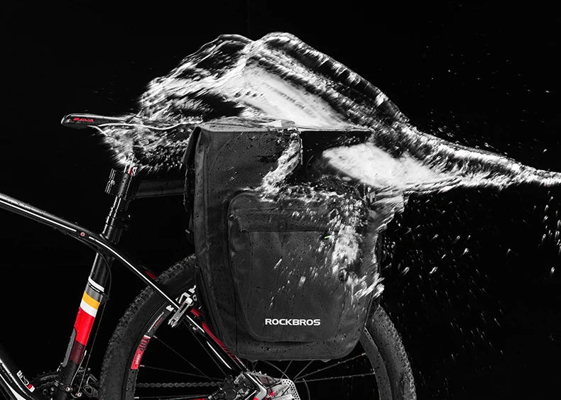 ROCKBROS Waterproof Bike Bag 27L Large Capacity Bicycle Bag Mountain Bike Saddle Rack Trunk Bags Luggage Carrier Bike Accessorie
