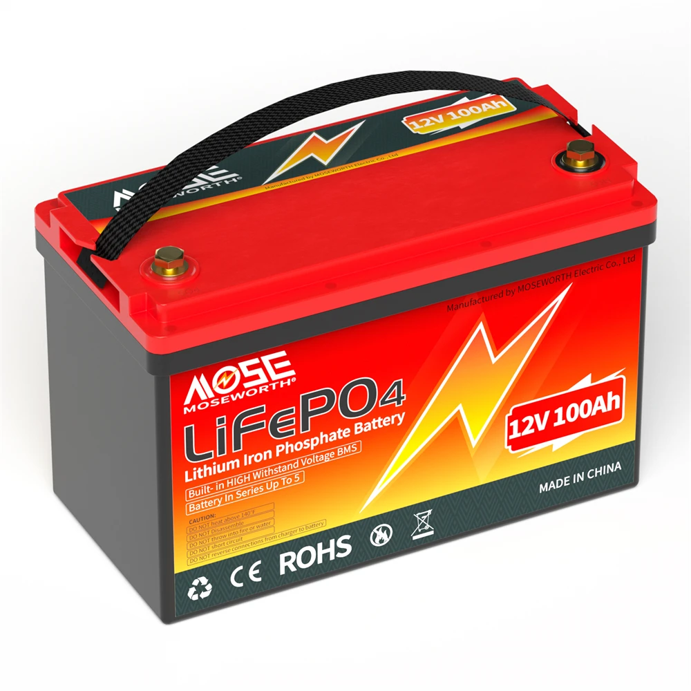 12V 24V 50Ah 100Ah 140Ah 168Ah 200Ah 300Ah Lifepo4 Battery Built-in BMS Rechargeable Deep Cycle for RV Golf Cart Solar Storage
