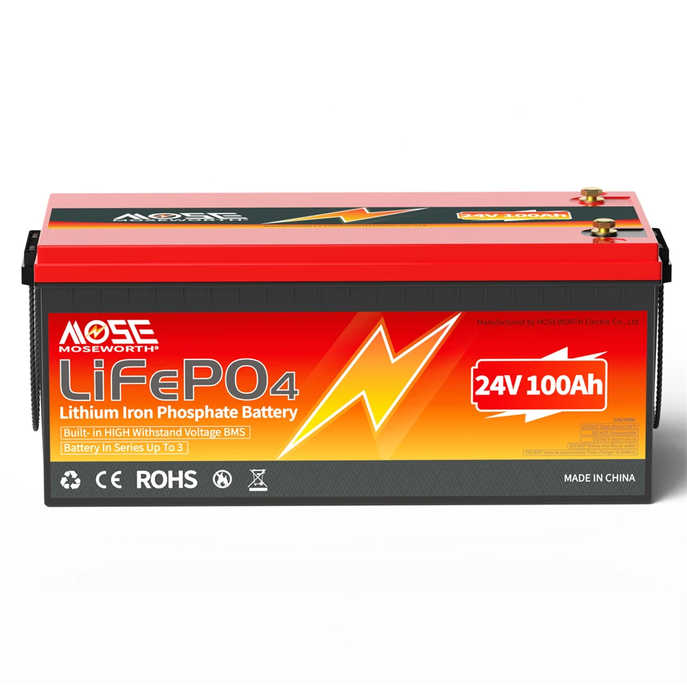 12V 24V 50Ah 100Ah 140Ah 168Ah 200Ah 300Ah Lifepo4 Battery Built-in BMS Rechargeable Deep Cycle for RV Golf Cart Solar Storage