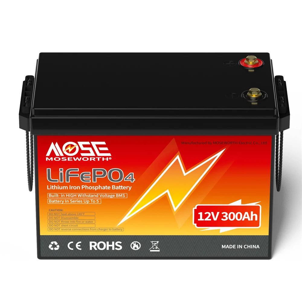 12V 24V 50Ah 100Ah 140Ah 168Ah 200Ah 300Ah Lifepo4 Battery Built-in BMS Rechargeable Deep Cycle for RV Golf Cart Solar Storage