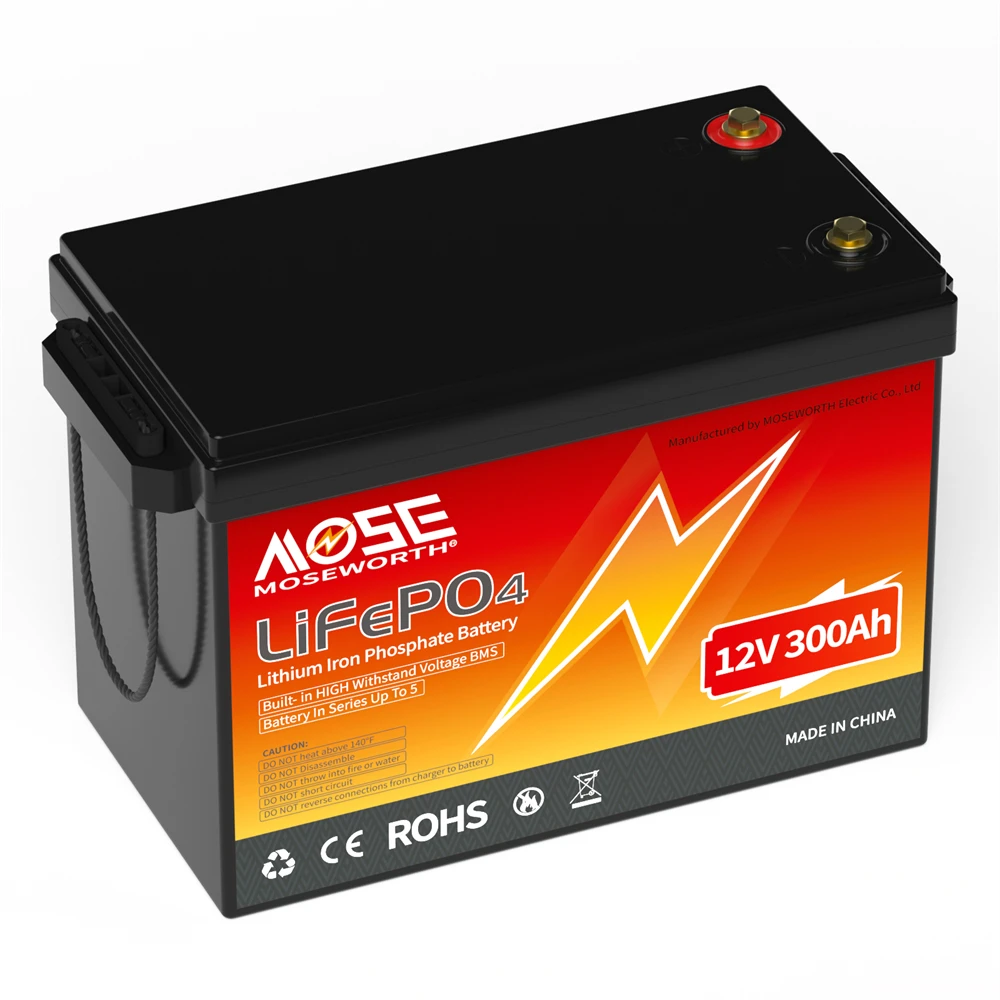 12V 24V 50Ah 100Ah 140Ah 168Ah 200Ah 300Ah Lifepo4 Battery Built-in BMS Rechargeable Deep Cycle for RV Golf Cart Solar Storage