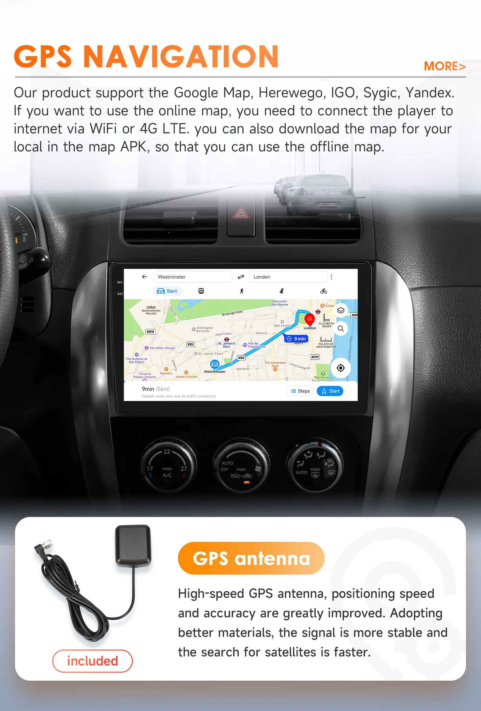 Hizpo Android Car Radio for Suzuki SX4 2006-2013 Fiat Sedici 2005-2014 Multimedia Video Player Navigation 2din Carplay Stereo BT