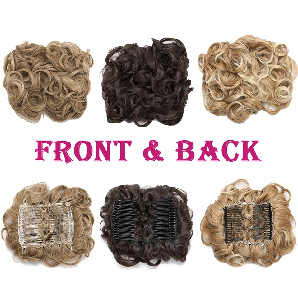 BENEHAIRSynthetic LARGE Comb Clip In Hair Extension Curly Chignon Hair Pieces Women Updo Cover Hairpiece Ponytails Hair Bun